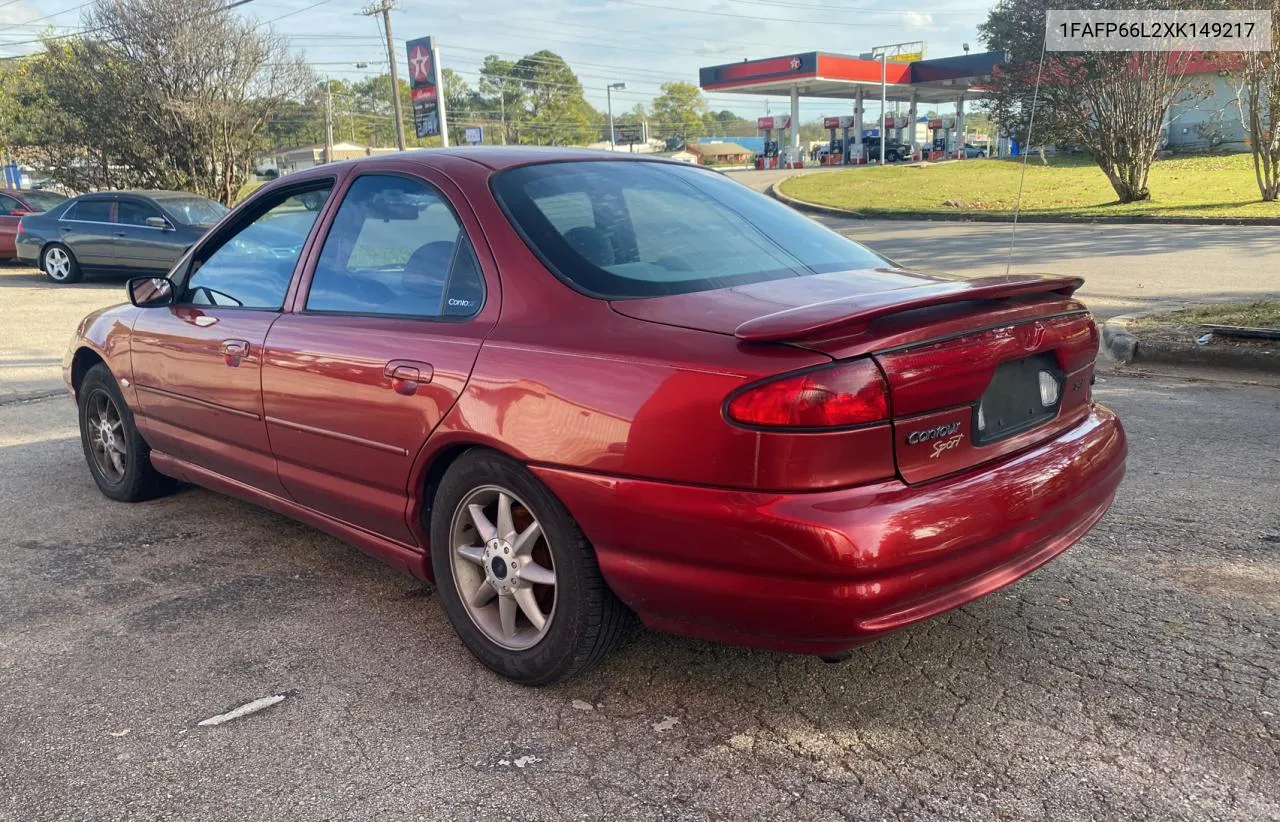 1999 Ford Contour Se VIN: 1FAFP66L2XK149217 Lot: 79546104