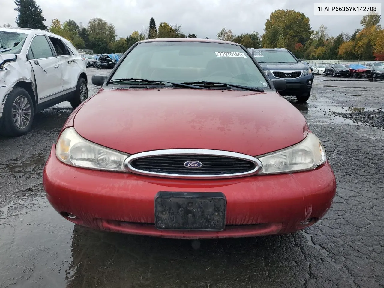 2000 Ford Contour Se VIN: 1FAFP6636YK142708 Lot: 77976124