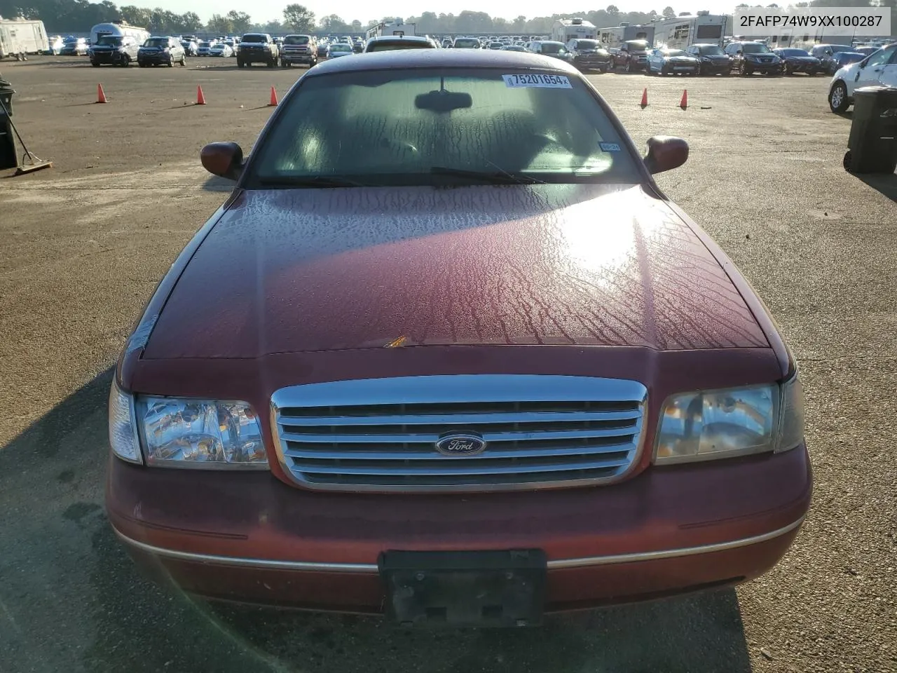 1999 Ford Crown Victoria Lx VIN: 2FAFP74W9XX100287 Lot: 75201654