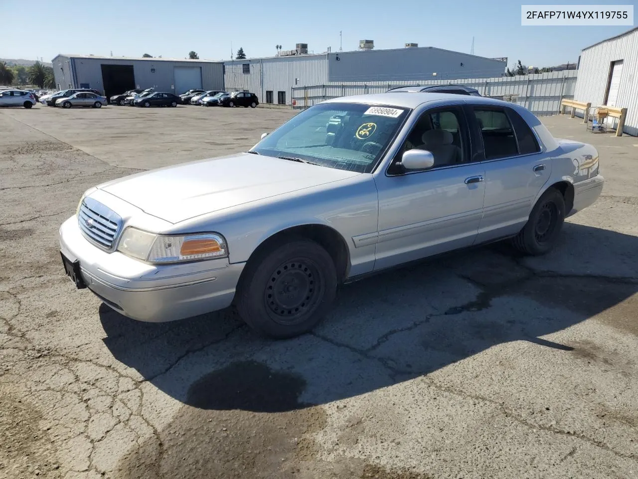 2000 Ford Crown Victoria Police Interceptor VIN: 2FAFP71W4YX119755 Lot: 68950904