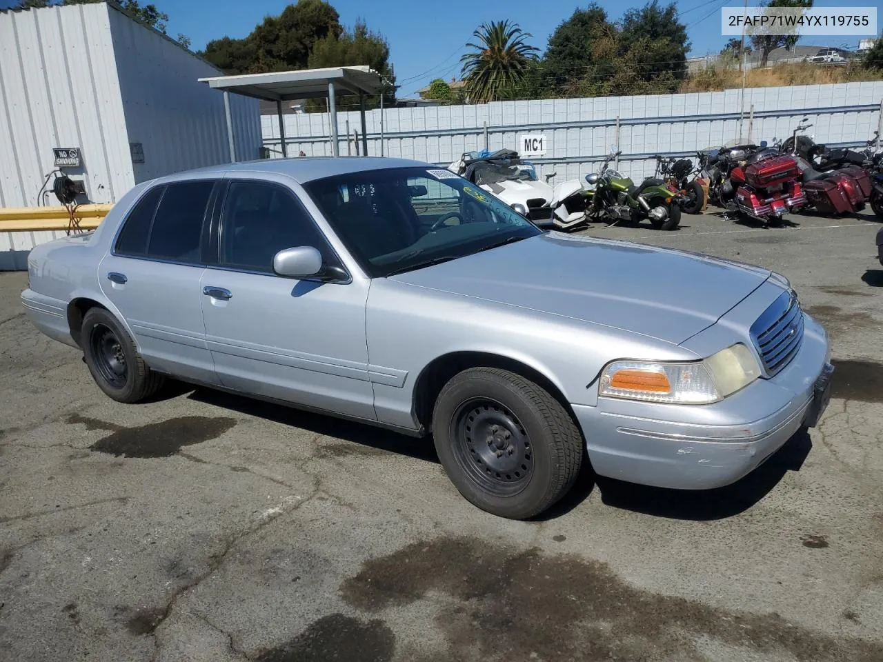 2000 Ford Crown Victoria Police Interceptor VIN: 2FAFP71W4YX119755 Lot: 68950904