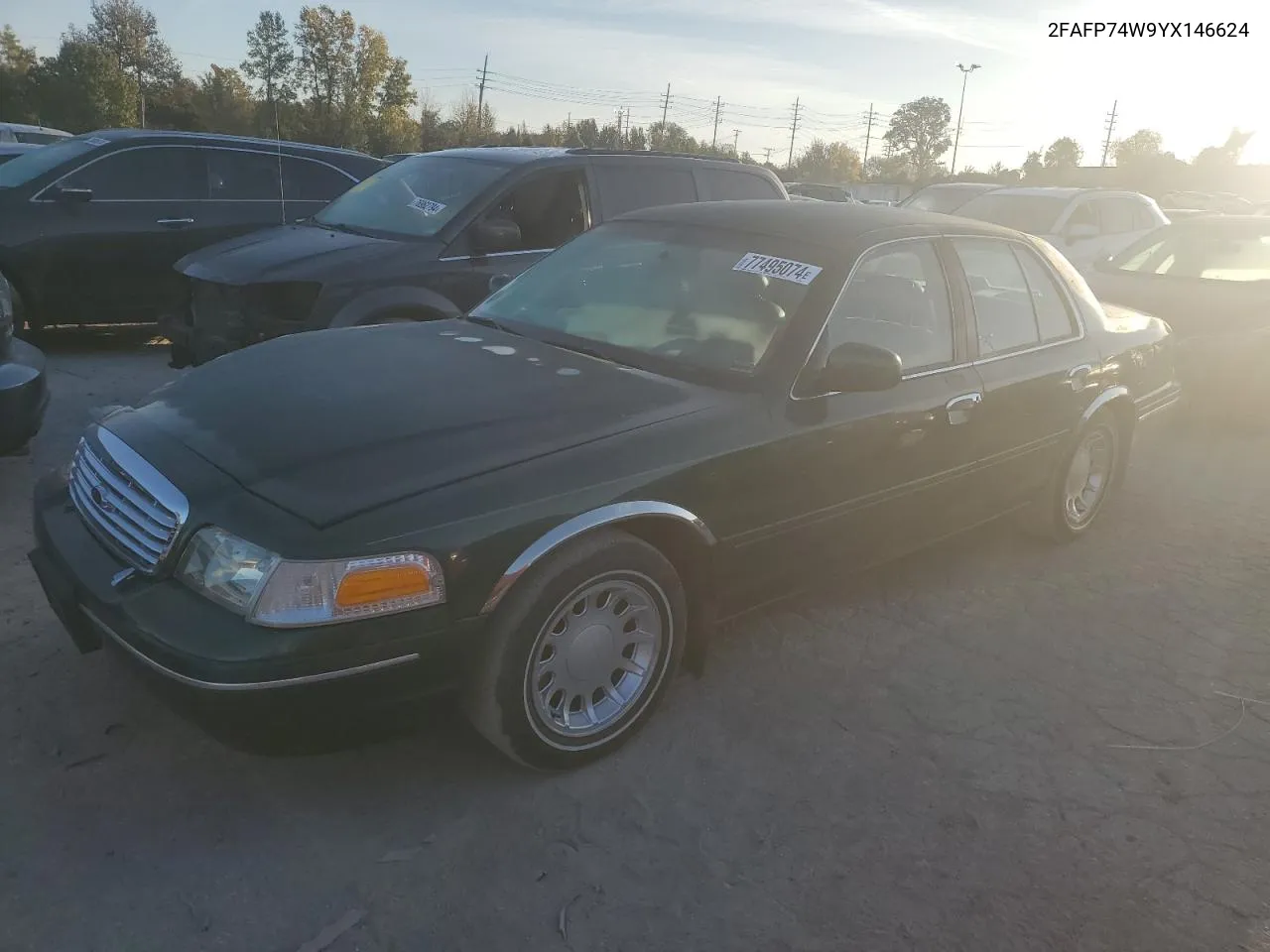 2000 Ford Crown Victoria Lx VIN: 2FAFP74W9YX146624 Lot: 77495074