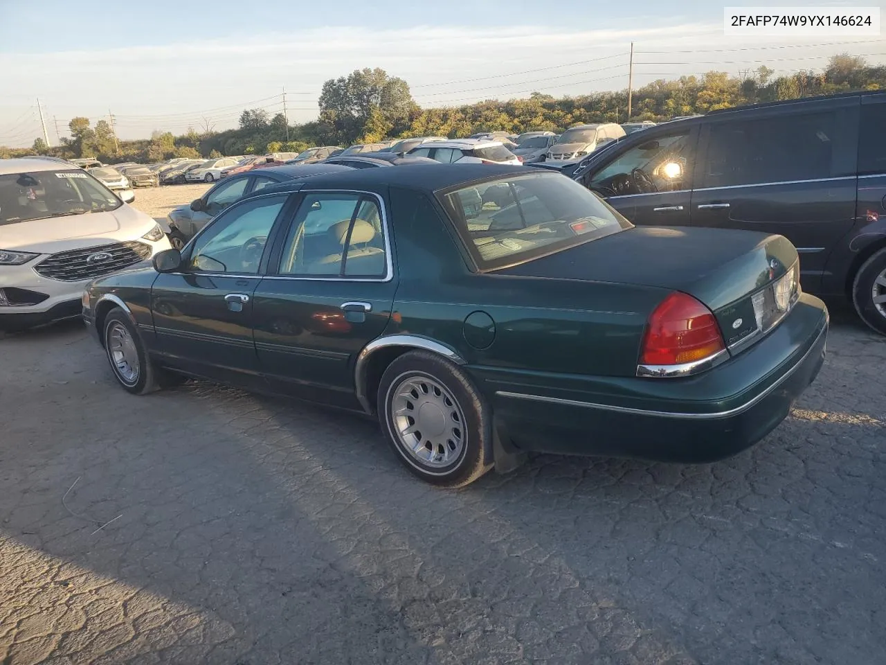 2000 Ford Crown Victoria Lx VIN: 2FAFP74W9YX146624 Lot: 77495074