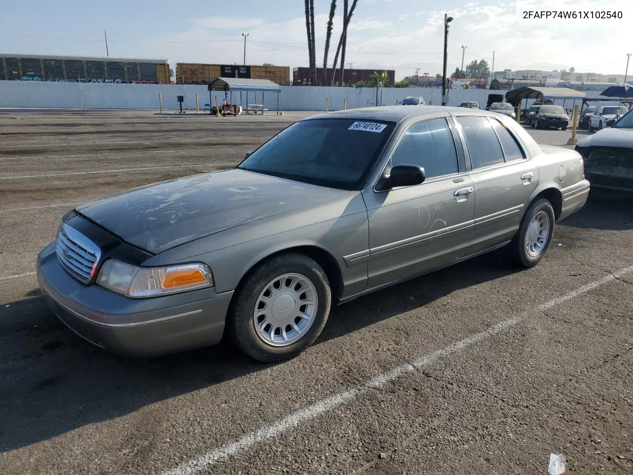 2001 Ford Crown Victoria Lx VIN: 2FAFP74W61X102540 Lot: 66740124