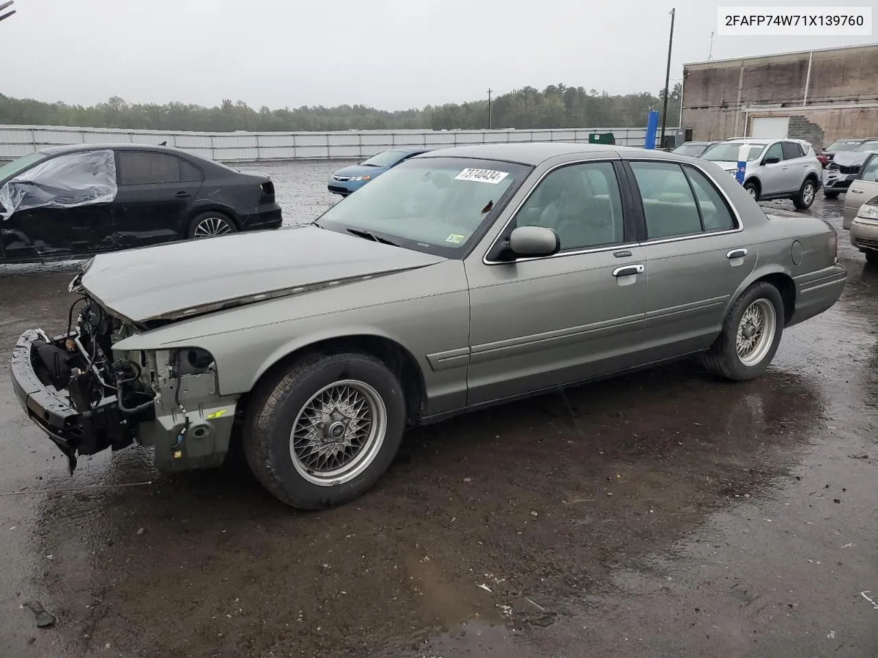 2001 Ford Crown Victoria Lx VIN: 2FAFP74W71X139760 Lot: 73740434