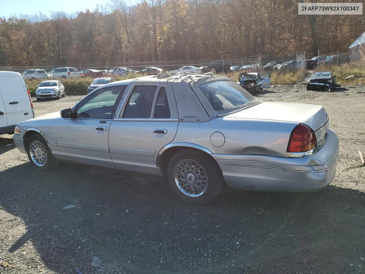 2002 Ford Crown Victoria VIN: 2FAFP73W92X100347 Lot: 78812944