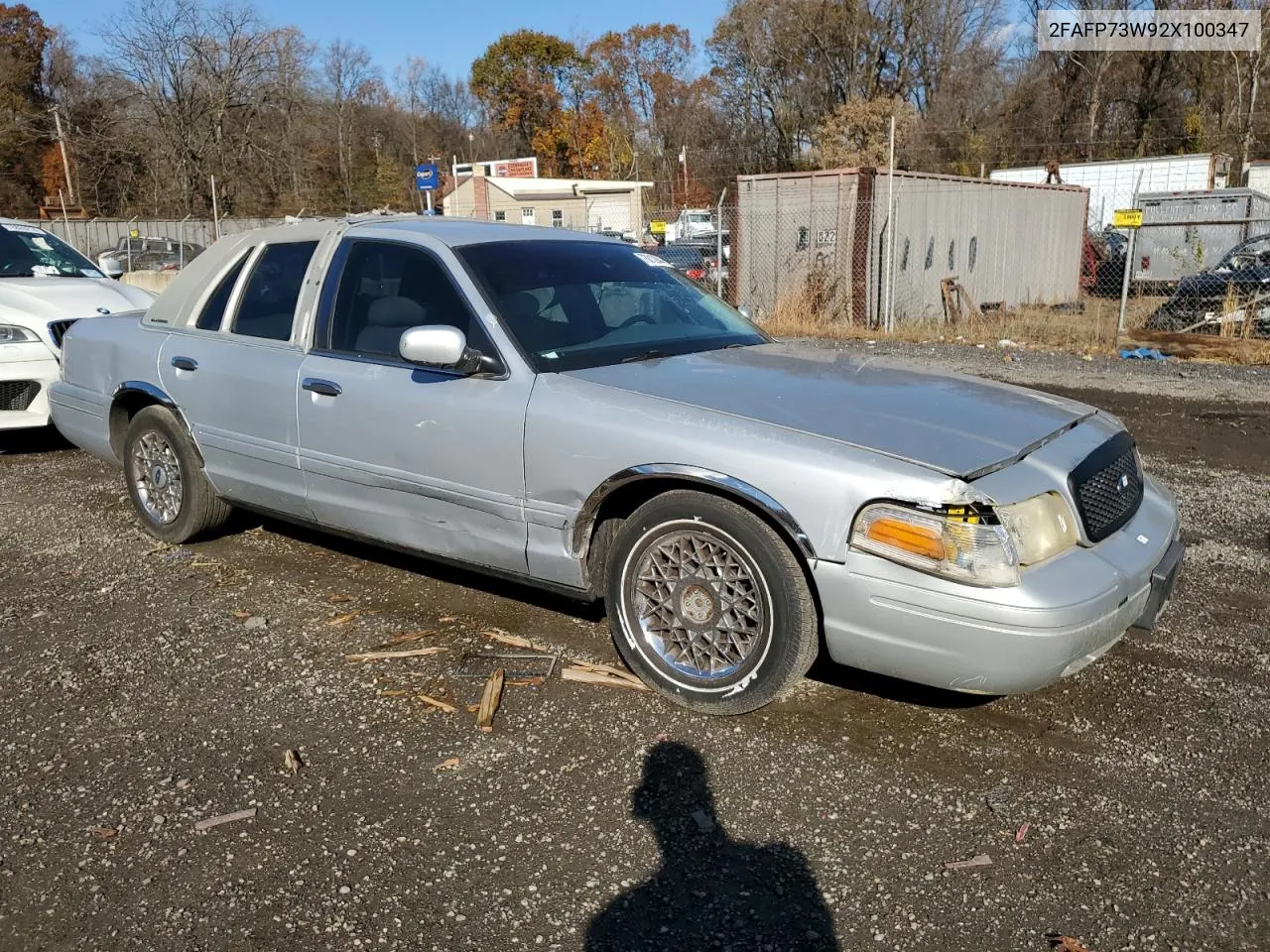 2002 Ford Crown Victoria VIN: 2FAFP73W92X100347 Lot: 78812944