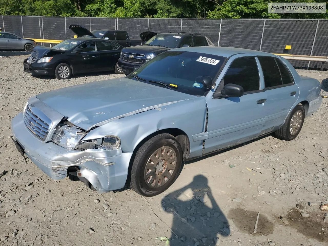 2003 Ford Crown Victoria Police Interceptor VIN: 2FAHP71W73X198808 Lot: 59357524