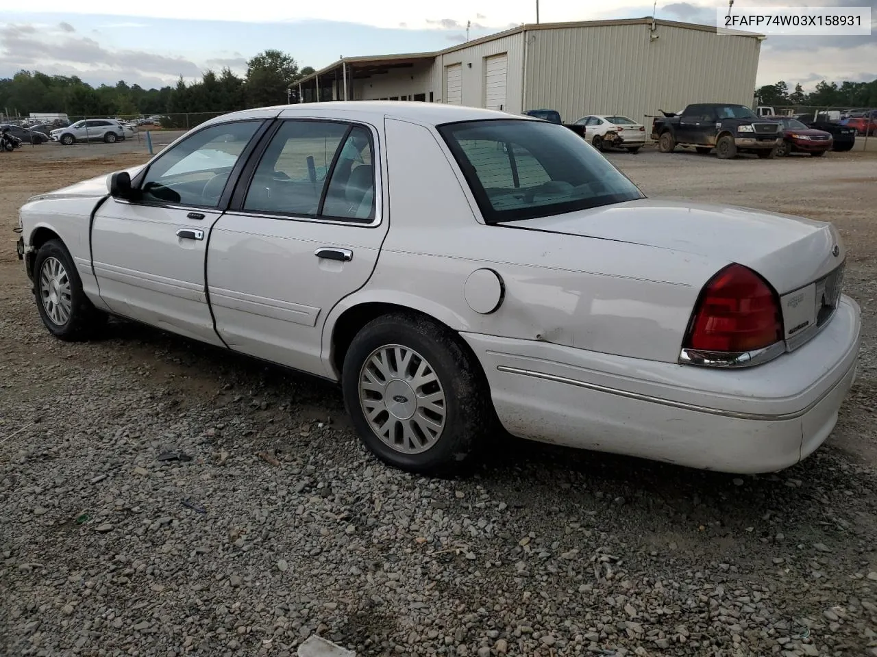 2003 Ford Crown Victoria Lx VIN: 2FAFP74W03X158931 Lot: 71588824