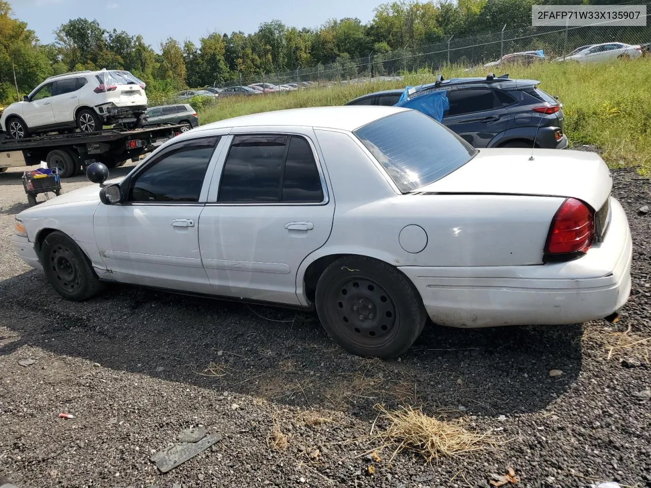 2003 Ford Crown Victoria Police Interceptor VIN: 2FAFP71W33X135907 Lot: 72563244