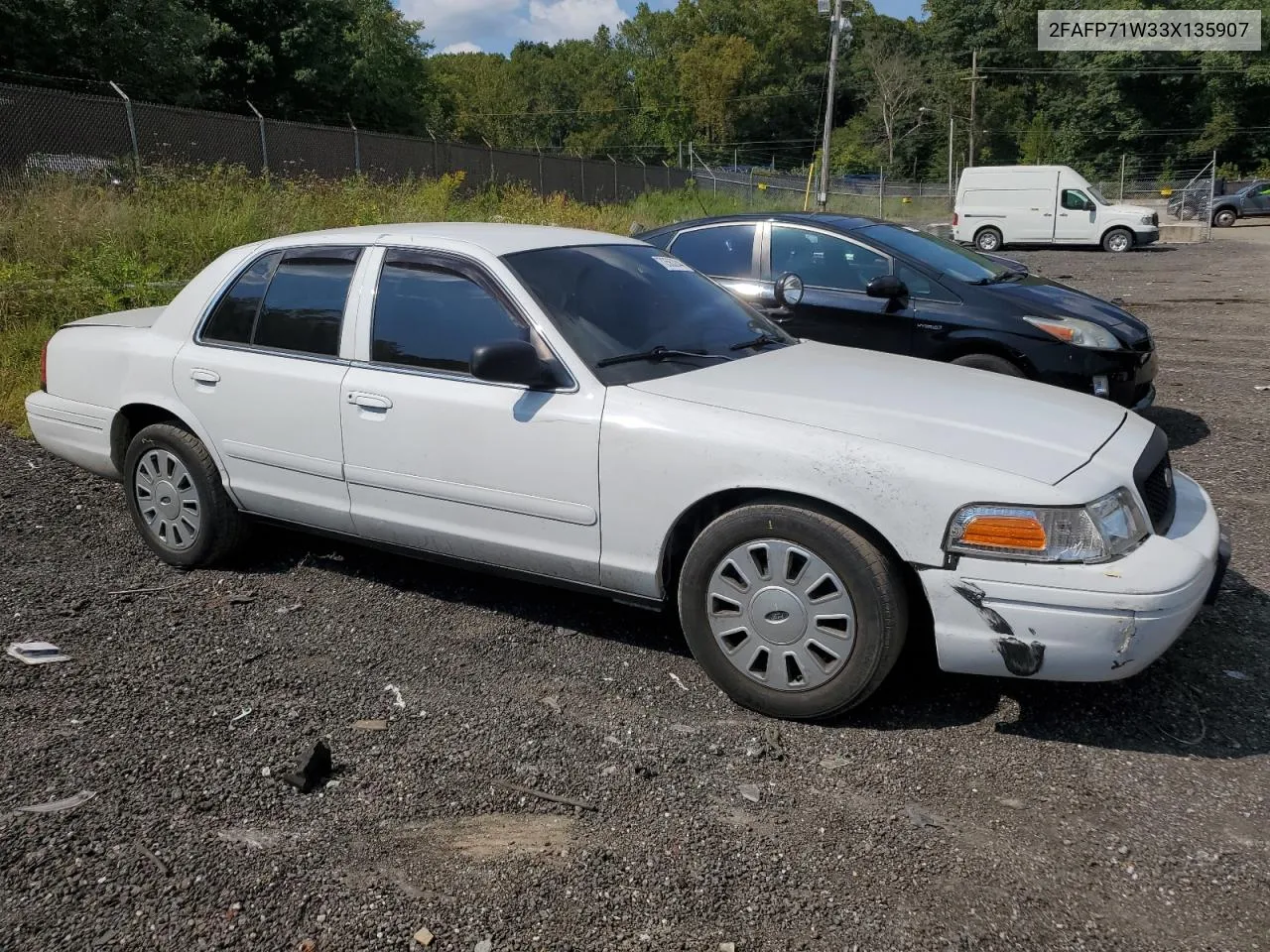 2003 Ford Crown Victoria Police Interceptor VIN: 2FAFP71W33X135907 Lot: 72563244