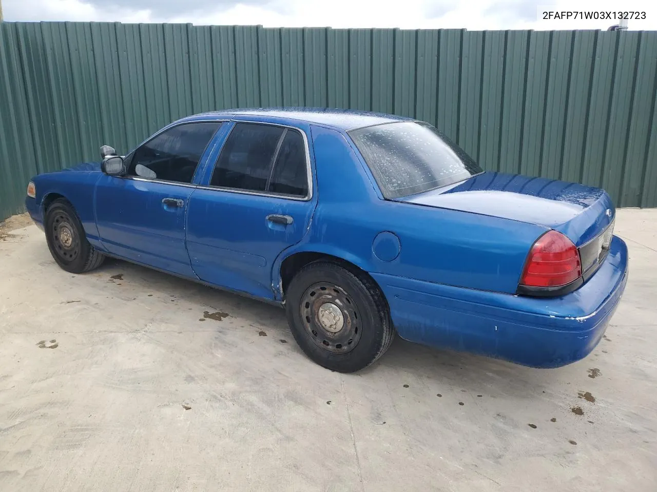 2003 Ford Crown Victoria Police Interceptor VIN: 2FAFP71W03X132723 Lot: 72908994