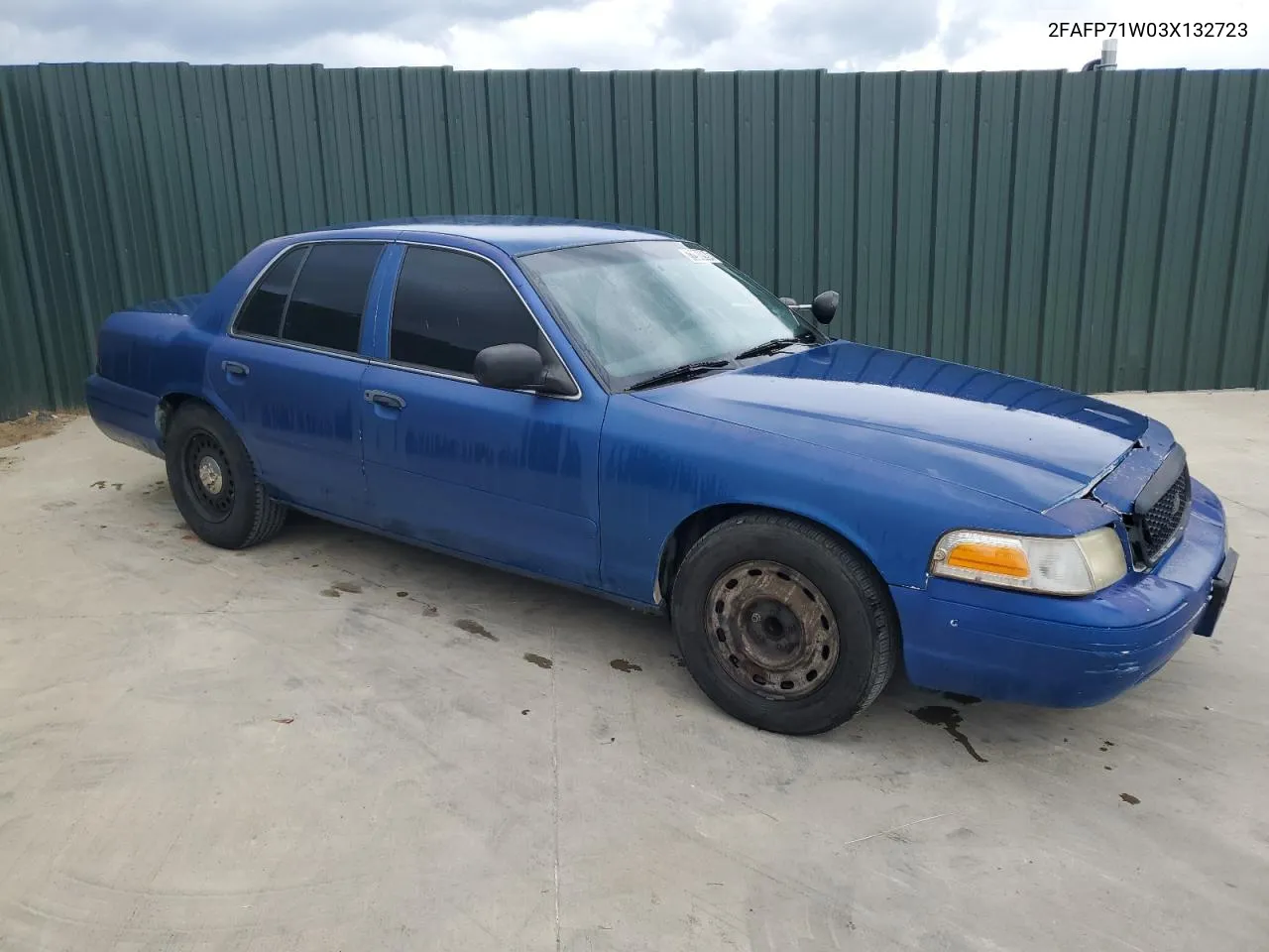 2003 Ford Crown Victoria Police Interceptor VIN: 2FAFP71W03X132723 Lot: 72908994