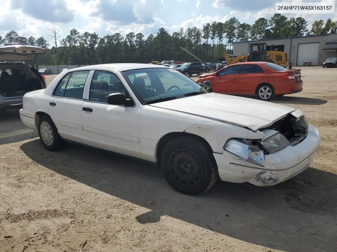 2003 Ford Crown Victoria Police Interceptor VIN: 2FAHP71W43X163157 Lot: 72993014