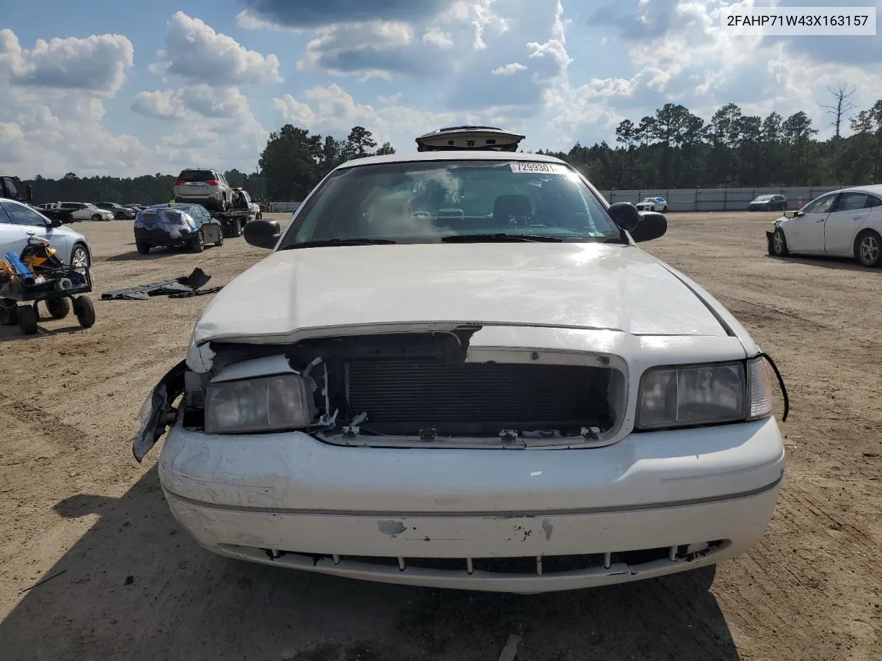 2003 Ford Crown Victoria Police Interceptor VIN: 2FAHP71W43X163157 Lot: 72993014