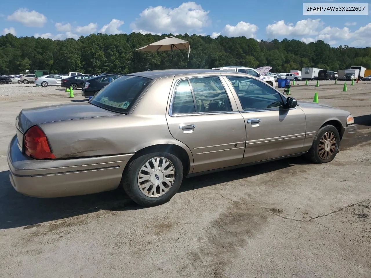 2003 Ford Crown Victoria Lx VIN: 2FAFP74W53X222607 Lot: 74078344