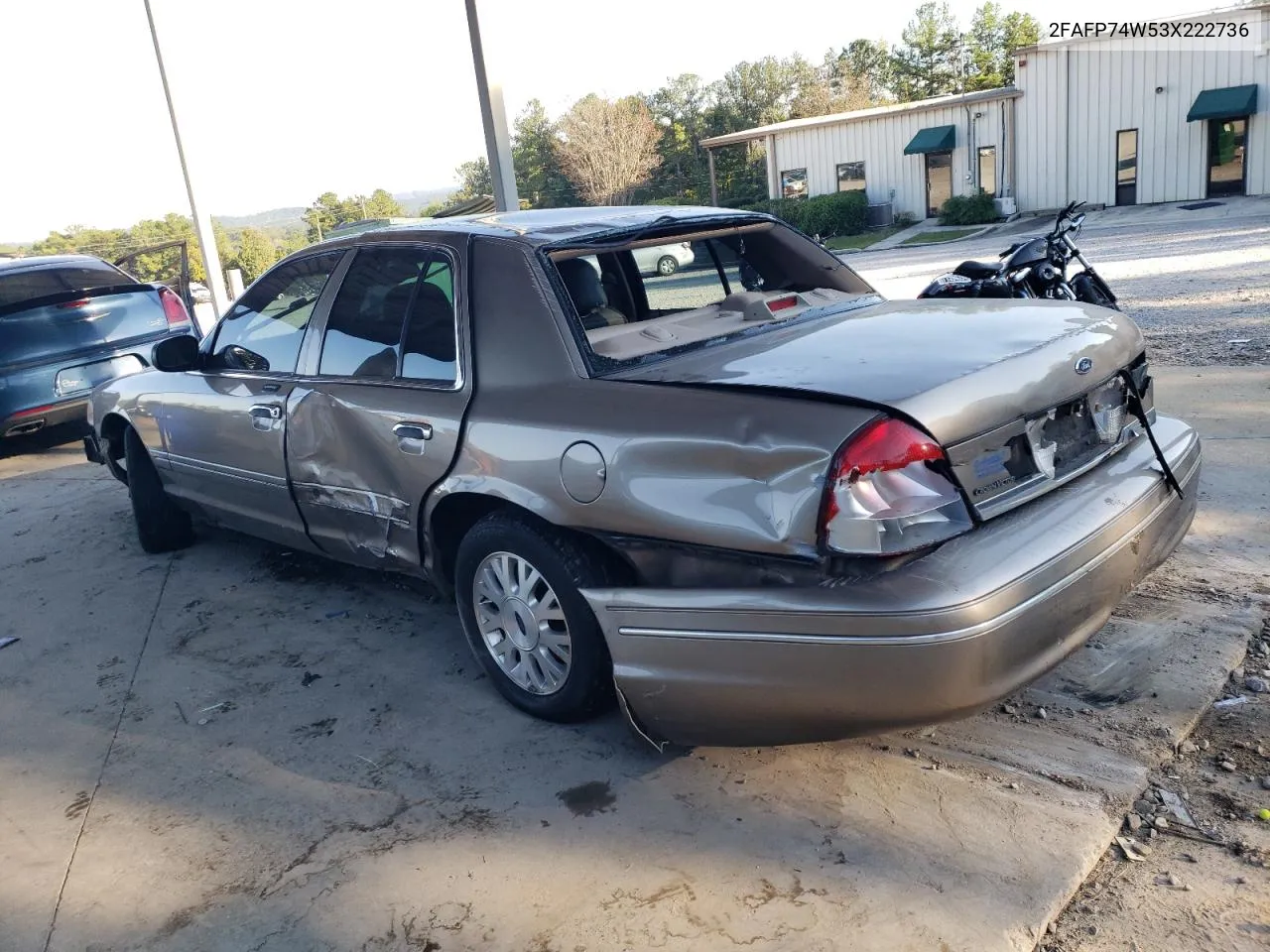 2003 Ford Crown Victoria Lx VIN: 2FAFP74W53X222736 Lot: 75184094