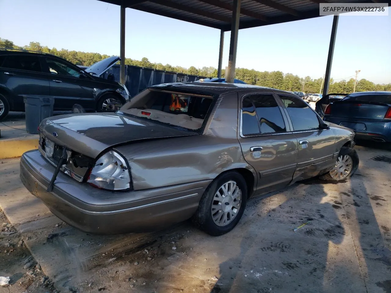 2003 Ford Crown Victoria Lx VIN: 2FAFP74W53X222736 Lot: 75184094