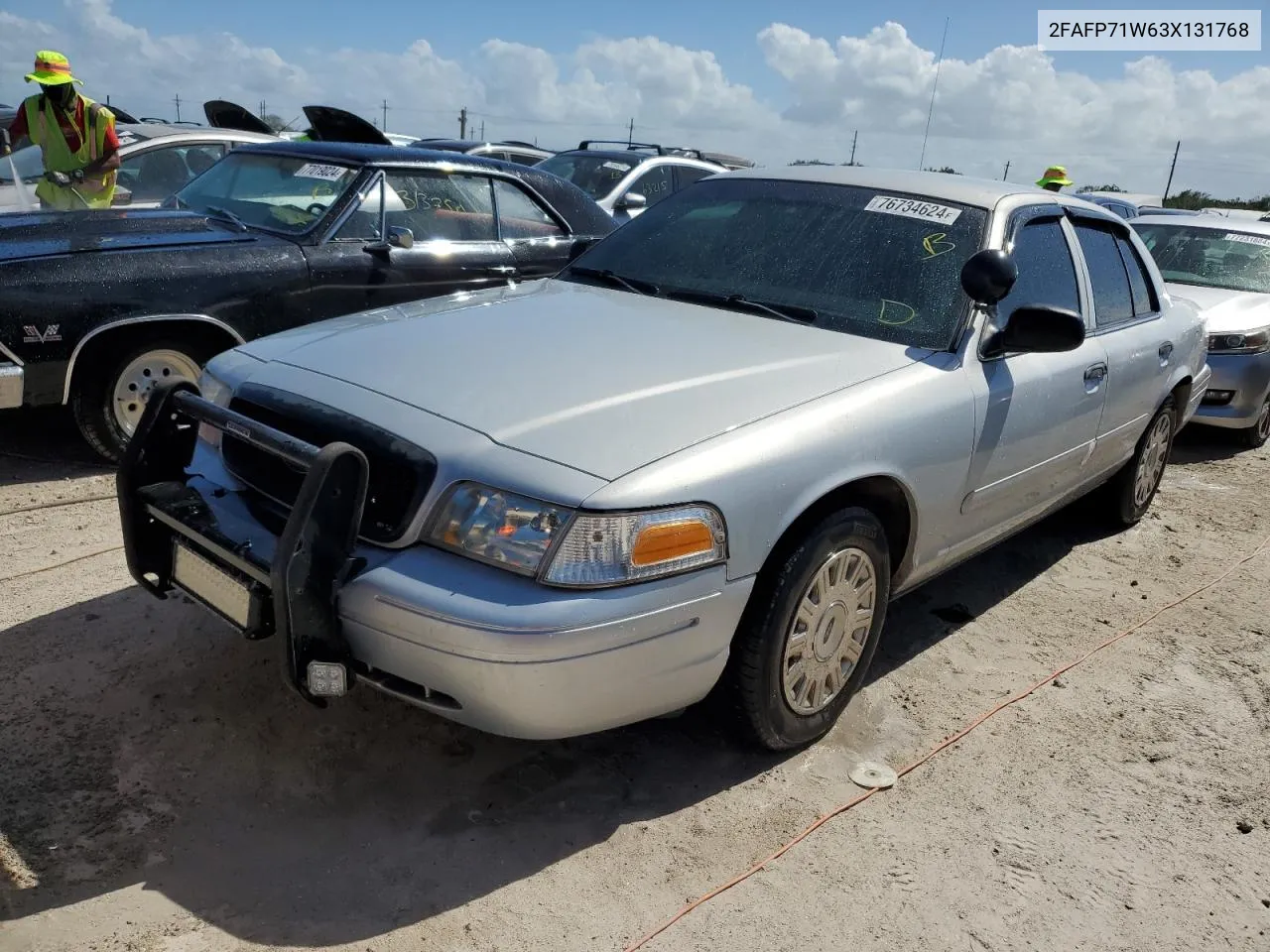 2003 Ford Crown Victoria Police Interceptor VIN: 2FAFP71W63X131768 Lot: 76734624