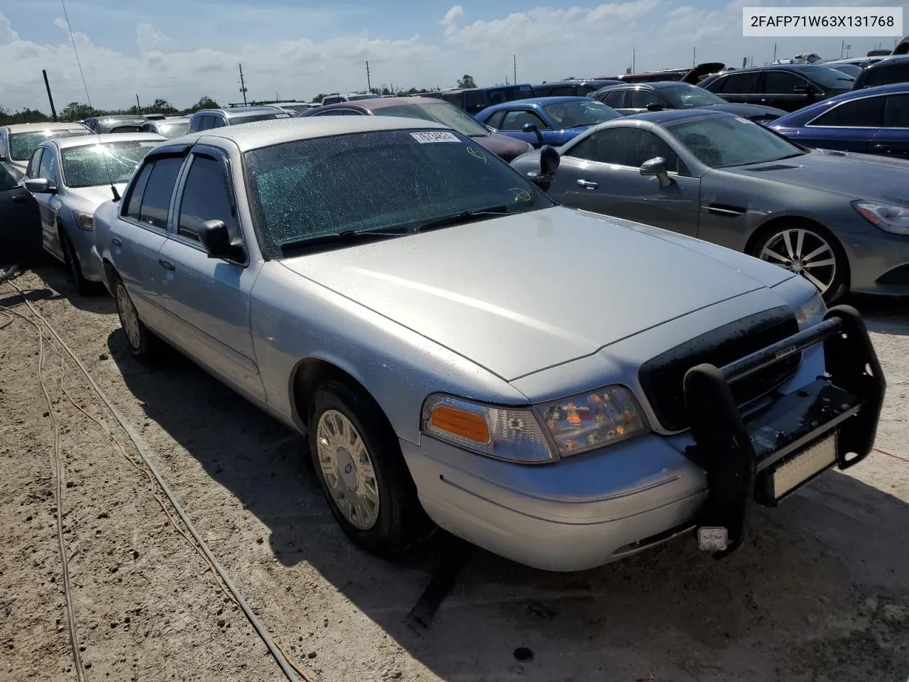 2003 Ford Crown Victoria Police Interceptor VIN: 2FAFP71W63X131768 Lot: 76734624