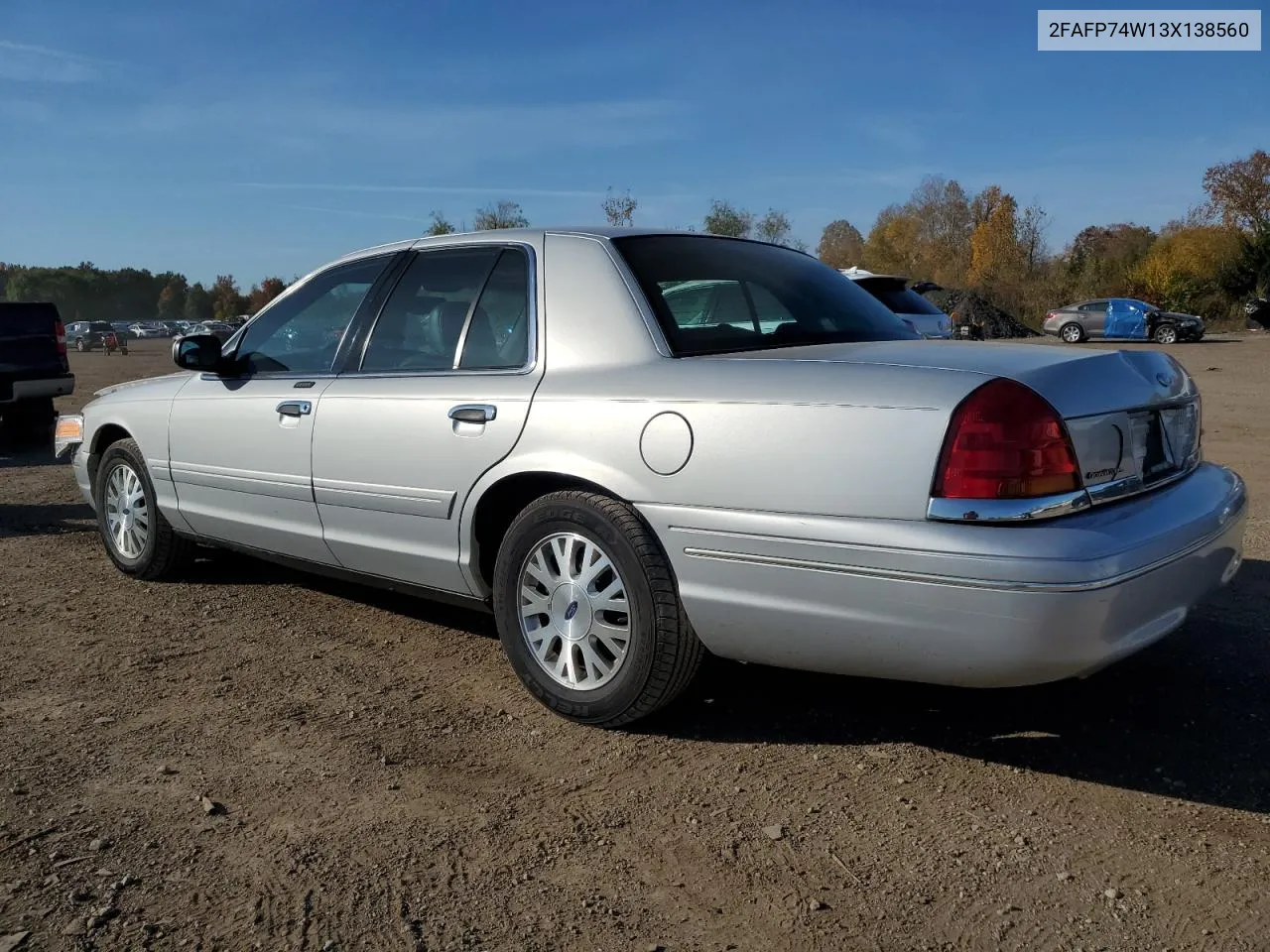 2003 Ford Crown Victoria Lx VIN: 2FAFP74W13X138560 Lot: 77358914