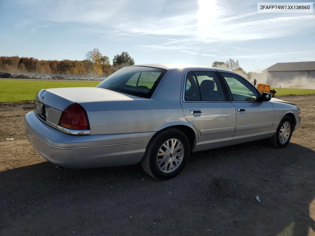 2003 Ford Crown Victoria Lx VIN: 2FAFP74W13X138560 Lot: 77358914