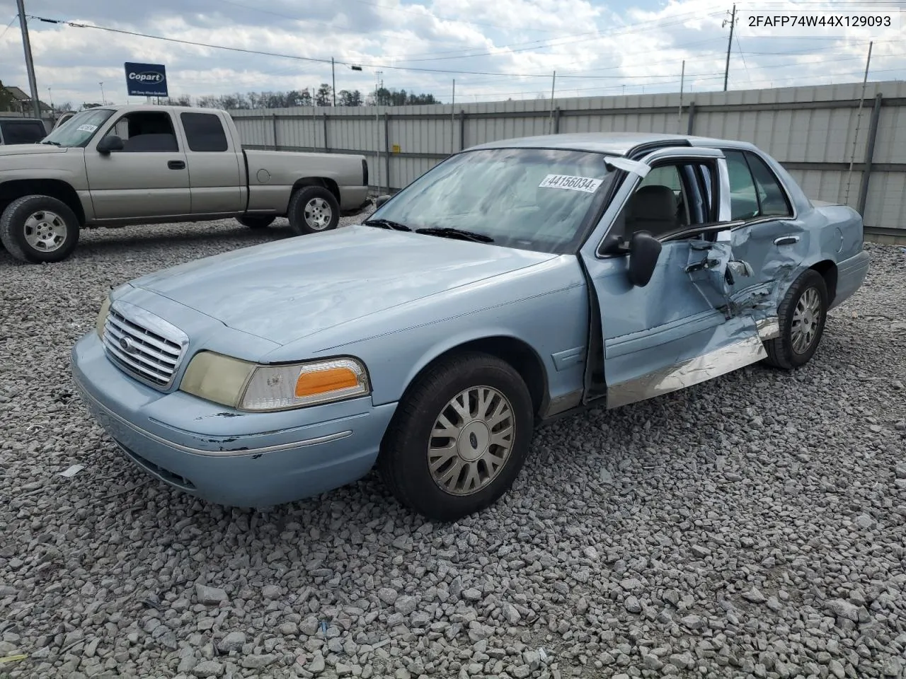 2004 Ford Crown Victoria Lx VIN: 2FAFP74W44X129093 Lot: 44156034