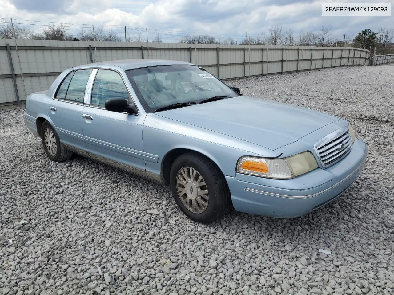 2004 Ford Crown Victoria Lx VIN: 2FAFP74W44X129093 Lot: 44156034