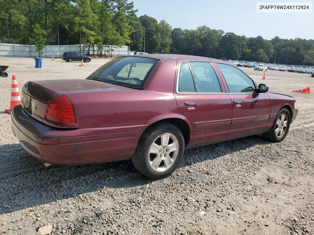 2004 Ford Crown Victoria Lx VIN: 2FAFP74W24X112924 Lot: 68610884