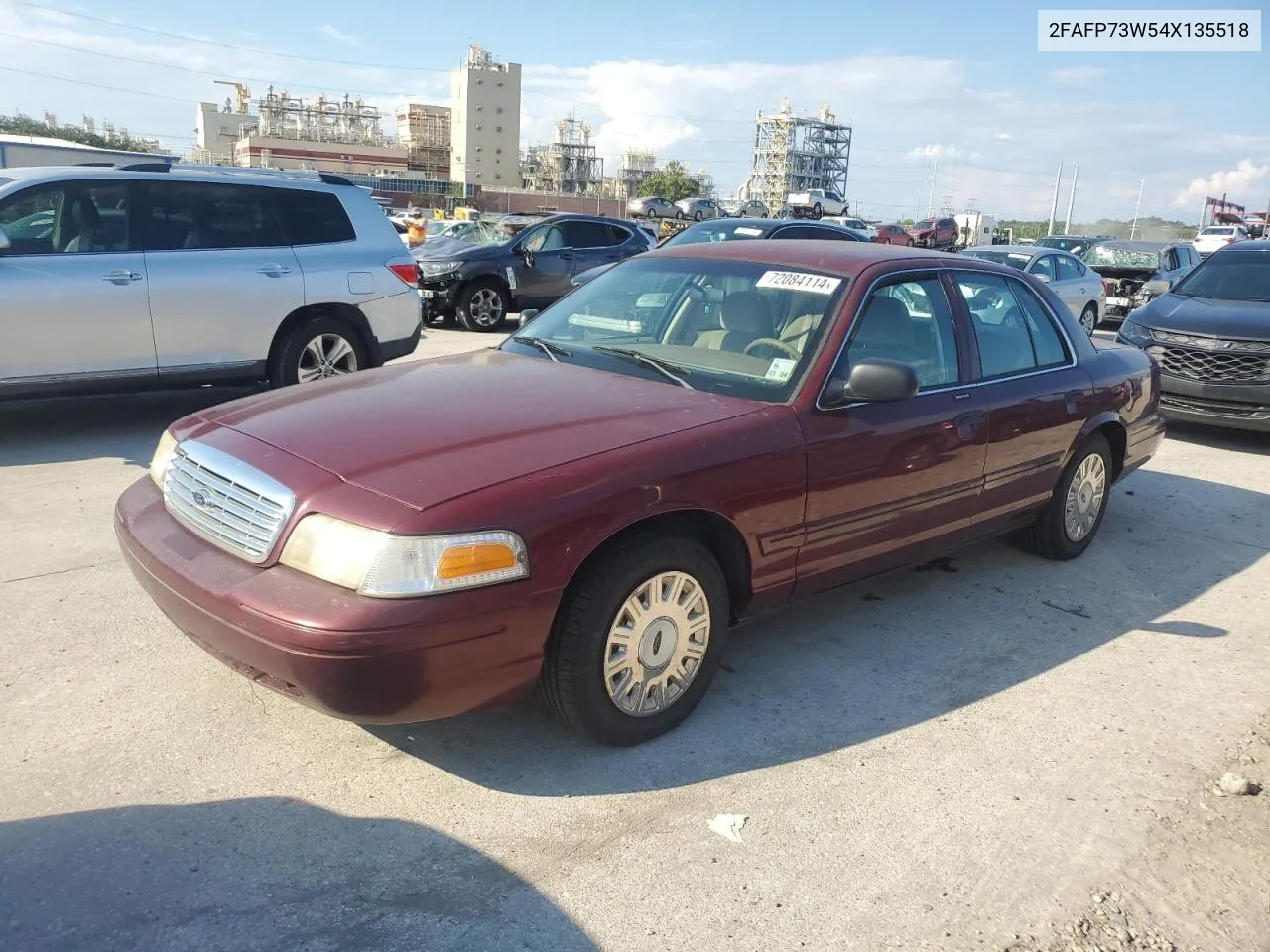 2004 Ford Crown Victoria VIN: 2FAFP73W54X135518 Lot: 72084114