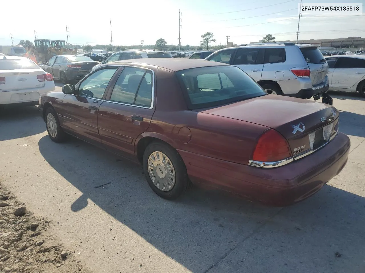 2004 Ford Crown Victoria VIN: 2FAFP73W54X135518 Lot: 72084114