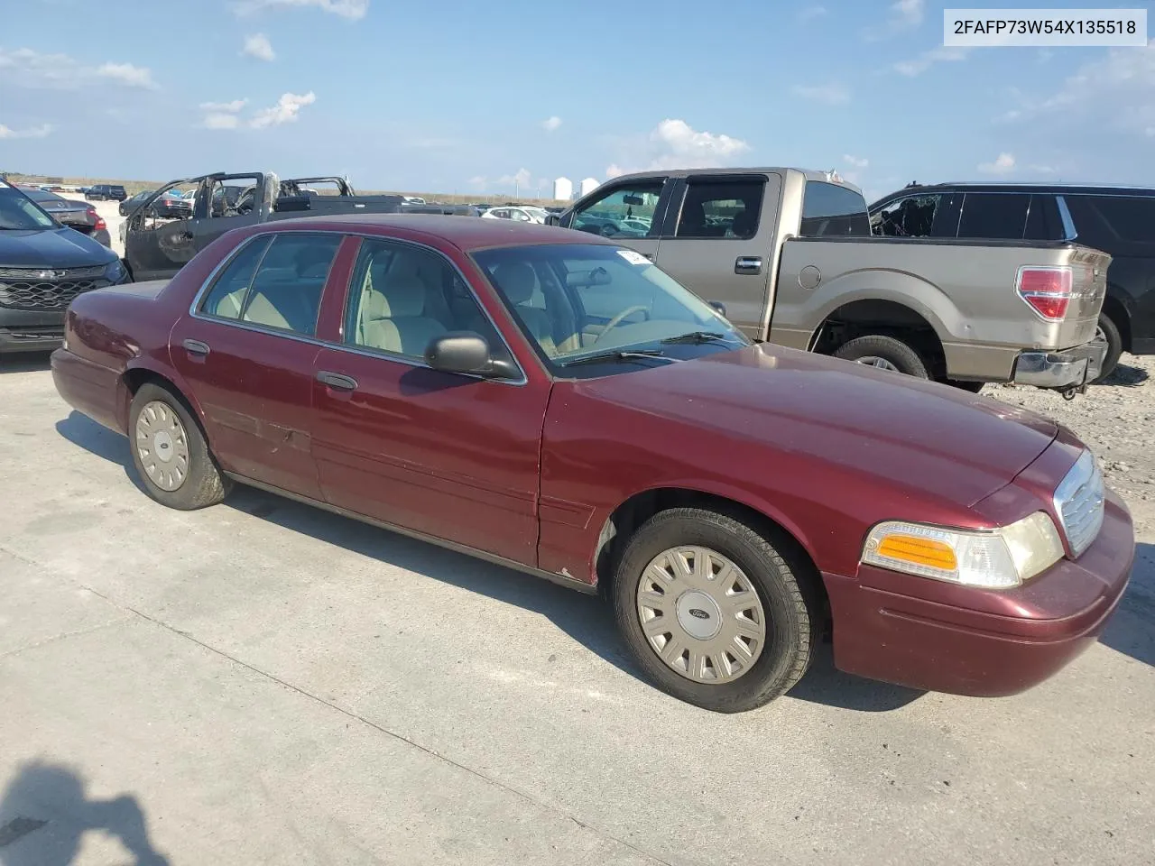 2004 Ford Crown Victoria VIN: 2FAFP73W54X135518 Lot: 72084114