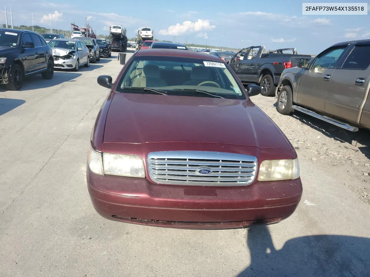 2004 Ford Crown Victoria VIN: 2FAFP73W54X135518 Lot: 72084114