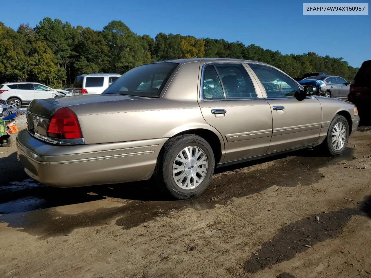 2004 Ford Crown Victoria Lx VIN: 2FAFP74W94X150957 Lot: 76738794