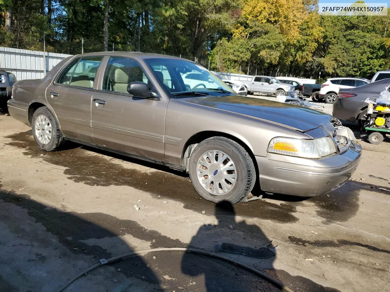 2004 Ford Crown Victoria Lx VIN: 2FAFP74W94X150957 Lot: 76738794