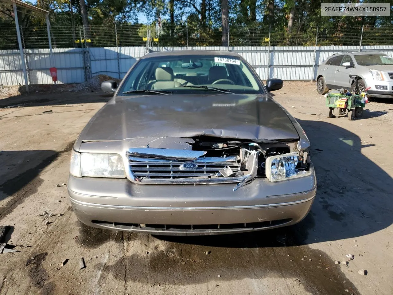 2004 Ford Crown Victoria Lx VIN: 2FAFP74W94X150957 Lot: 76738794