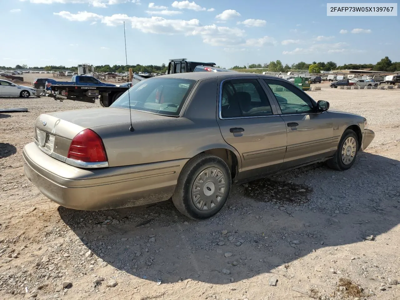 2005 Ford Crown Victoria VIN: 2FAFP73W05X139767 Lot: 70995474