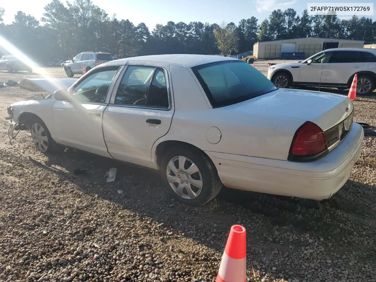 2005 Ford Crown Victoria Police Interceptor VIN: 2FAFP71W05X172769 Lot: 74357894