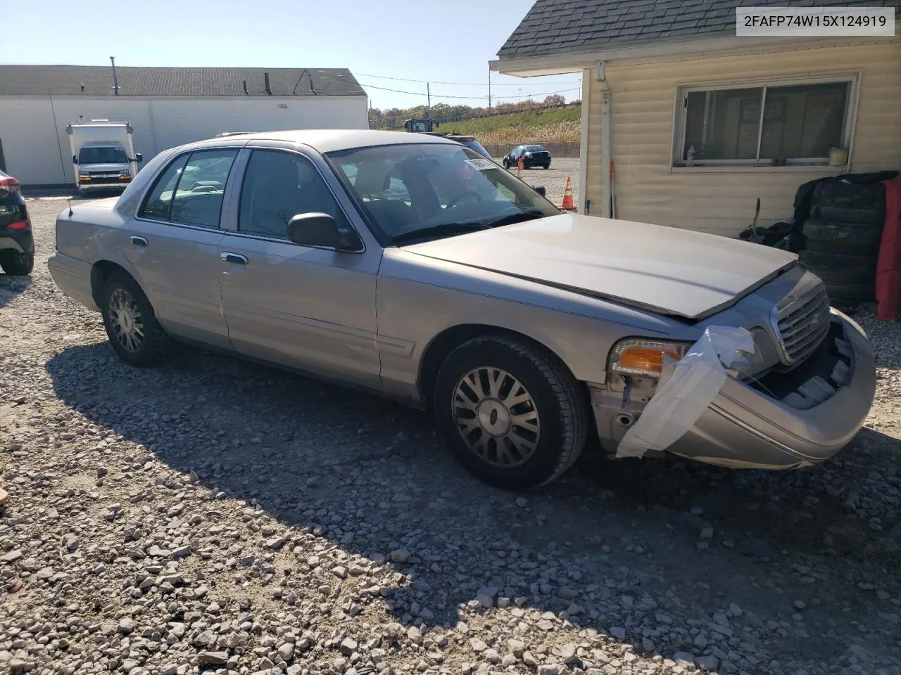 2005 Ford Crown Victoria Lx VIN: 2FAFP74W15X124919 Lot: 76894714