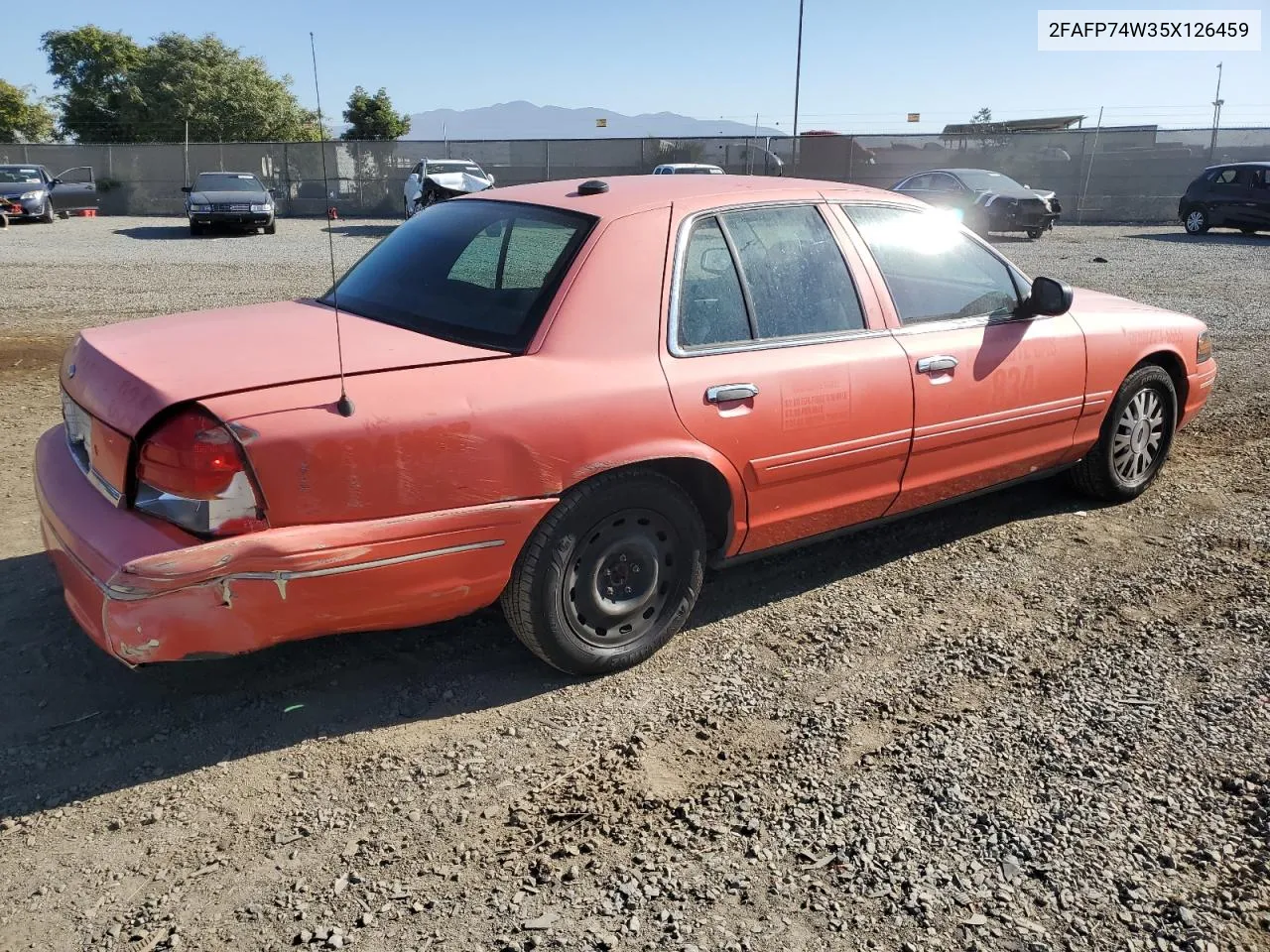 2005 Ford Crown Victoria Lx VIN: 2FAFP74W35X126459 Lot: 80019864