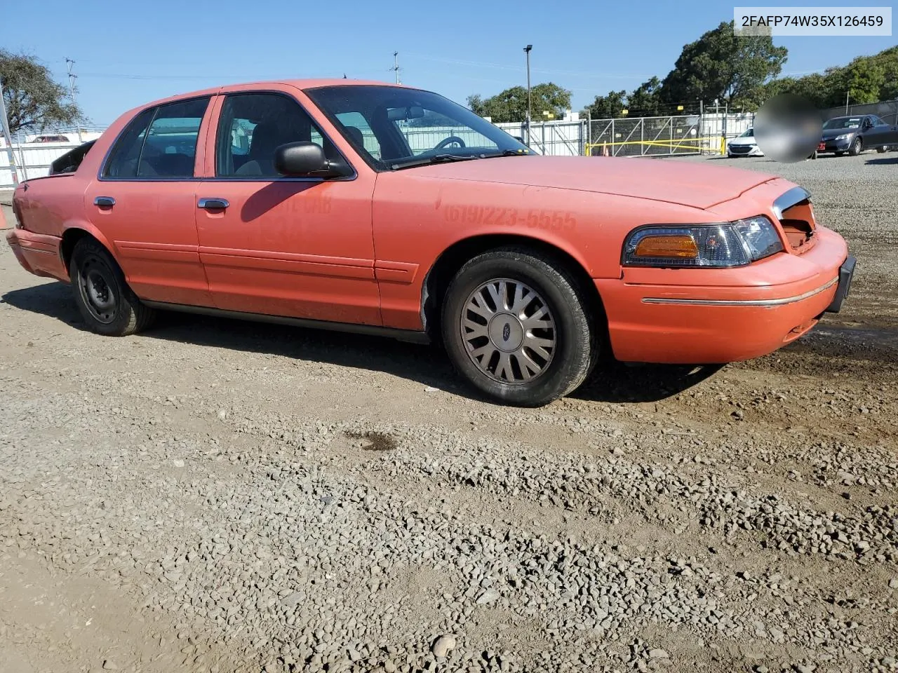 2005 Ford Crown Victoria Lx VIN: 2FAFP74W35X126459 Lot: 80019864