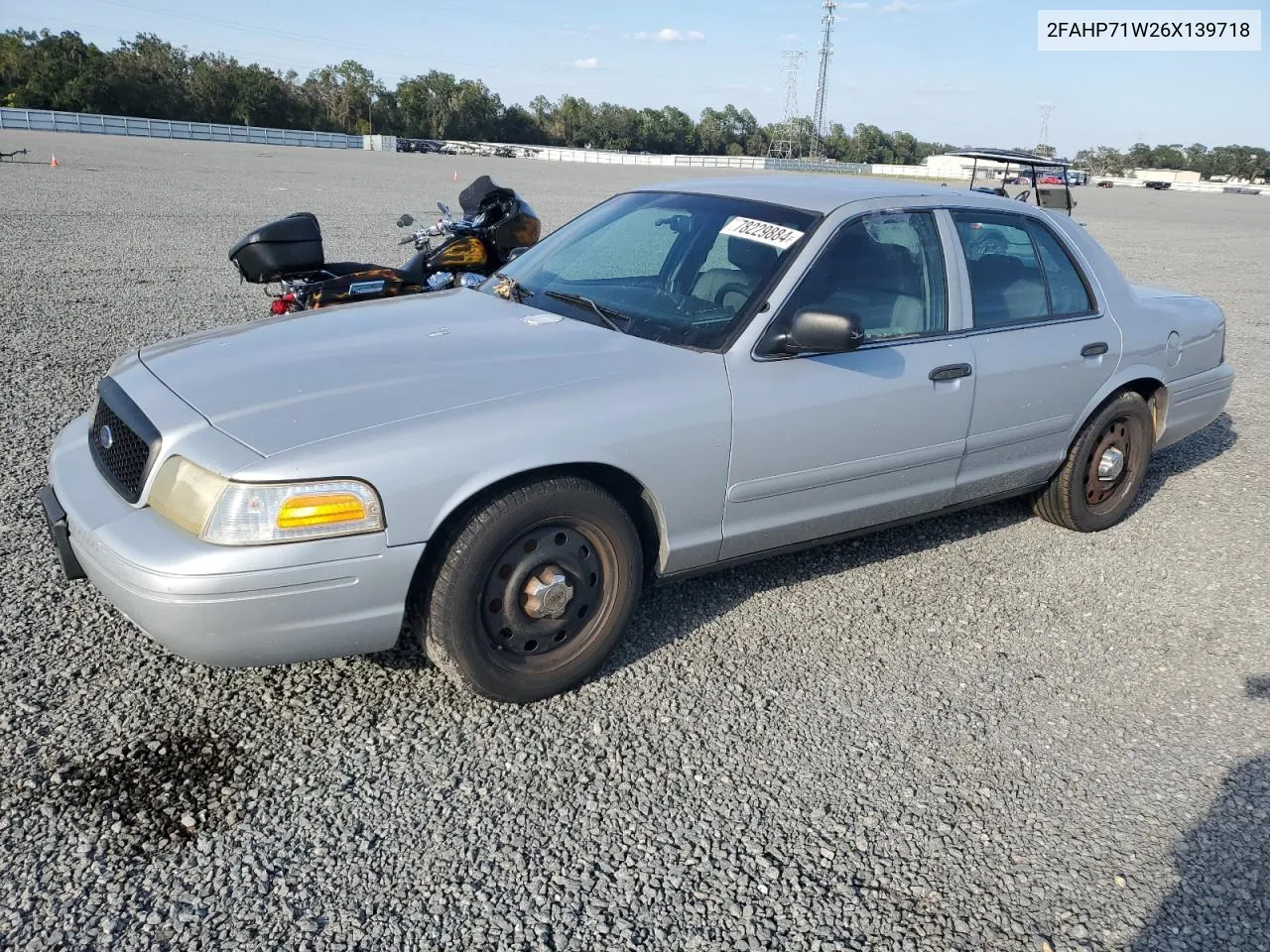 2006 Ford Crown Victoria Police Interceptor VIN: 2FAHP71W26X139718 Lot: 78229884