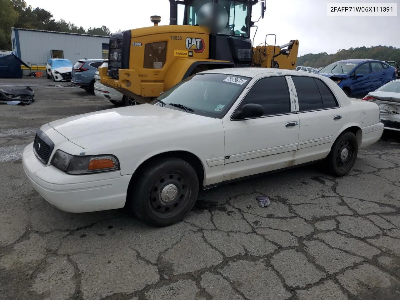 2006 Ford Crown Victoria Police Interceptor VIN: 2FAFP71W06X111391 Lot: 78679874