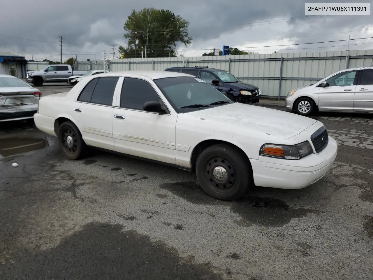 2006 Ford Crown Victoria Police Interceptor VIN: 2FAFP71W06X111391 Lot: 78679874