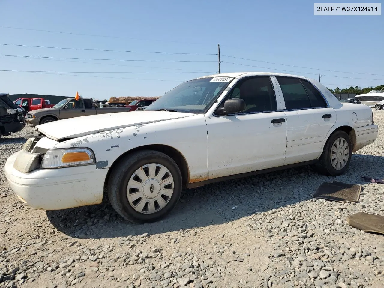 2007 Ford Crown Victoria Police Interceptor VIN: 2FAFP71W37X124914 Lot: 75889694