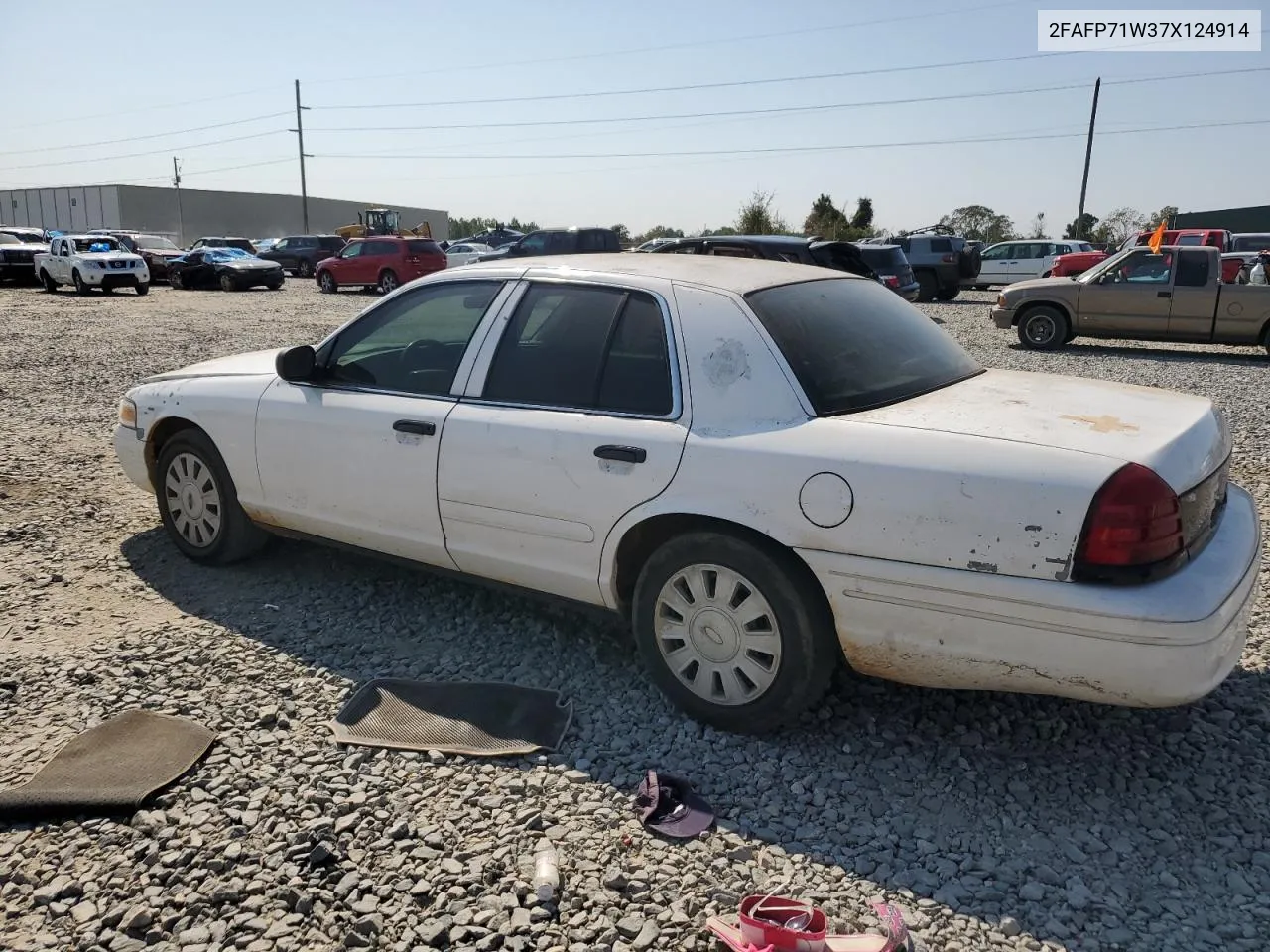 2007 Ford Crown Victoria Police Interceptor VIN: 2FAFP71W37X124914 Lot: 75889694