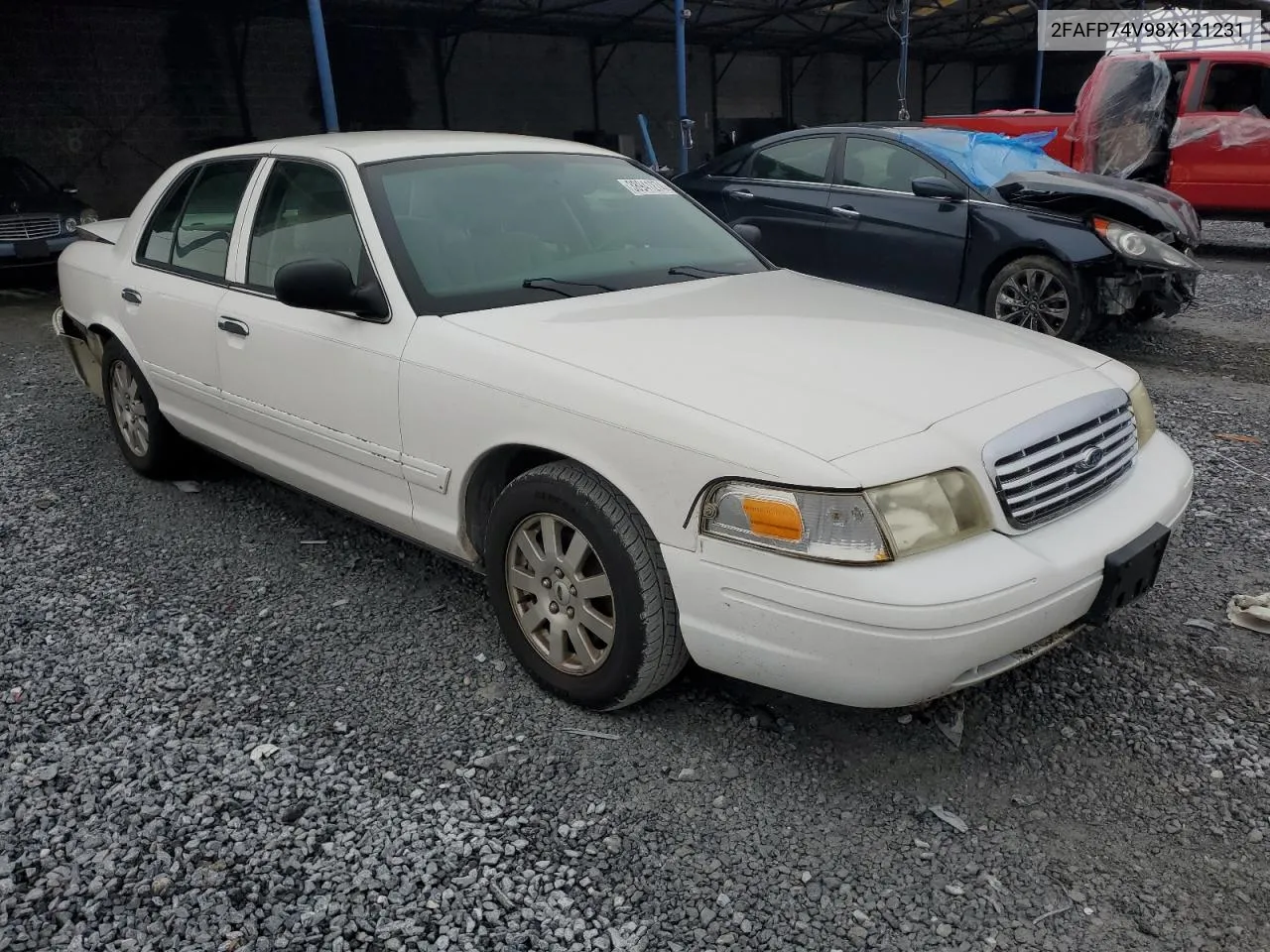 2008 Ford Crown Victoria Lx VIN: 2FAFP74V98X121231 Lot: 38941274