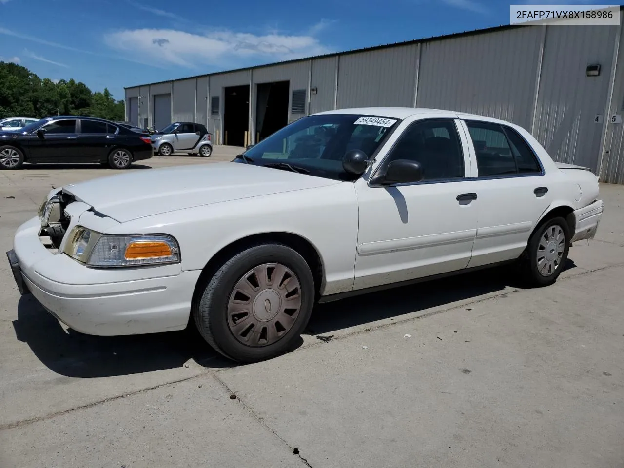 2008 Ford Crown Victoria Police Interceptor VIN: 2FAFP71VX8X158986 Lot: 59349454