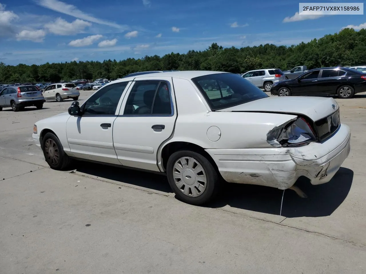 2008 Ford Crown Victoria Police Interceptor VIN: 2FAFP71VX8X158986 Lot: 59349454