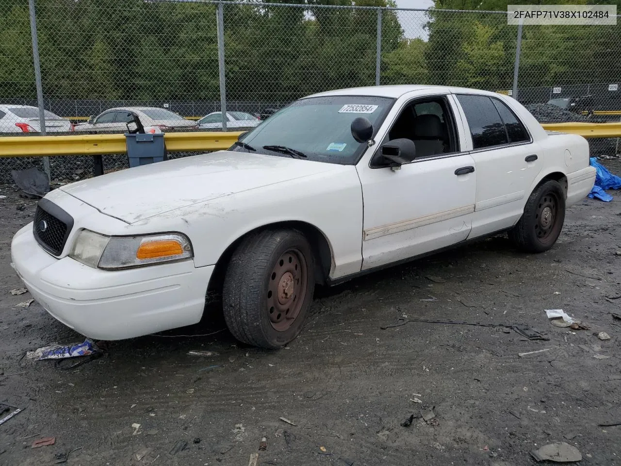 2008 Ford Crown Victoria Police Interceptor VIN: 2FAFP71V38X102484 Lot: 72532854